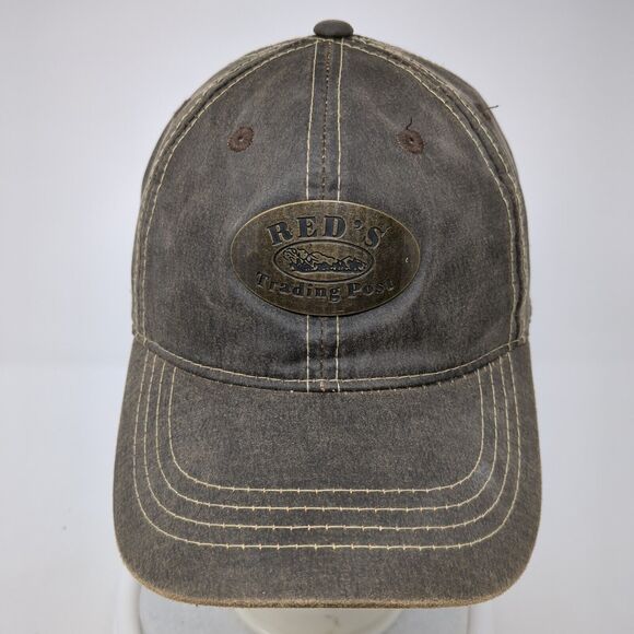 RED'S Trading Post Oldest Gun Shop in Idaho Strapback Hat Brown OS Adjustable - Picture 2 of 8
